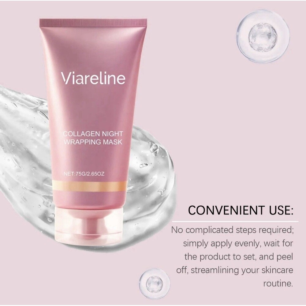Collagen Night Wrapping Mask & Brush 75G/2.65 Oz New In Sealed Package